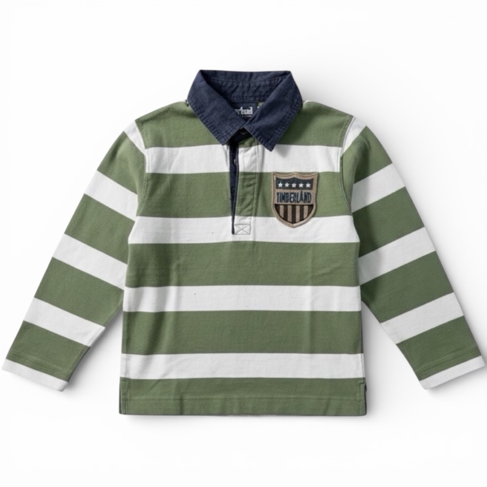 Timberland Boys Striped Rugby Polo Shirt Size 5 - Picture 2 of 11